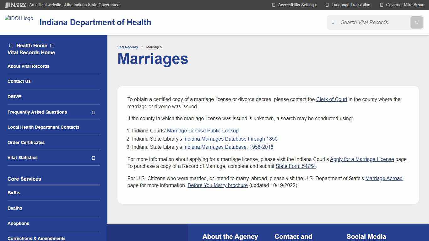 Health: Vital Records: Marriages