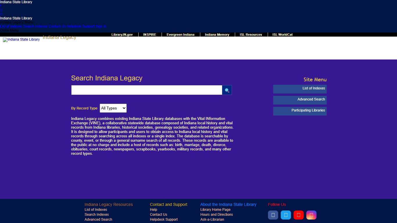Indiana State Library :: Indiana Legacy